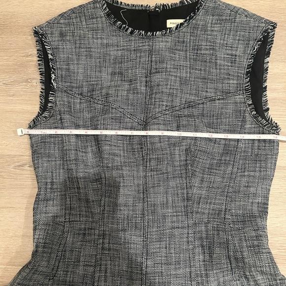 REBECCA TAYLOR Sleeveless Slub Suiting Dress in Grey Tweed / Size 6 / - Picture 10 of 10